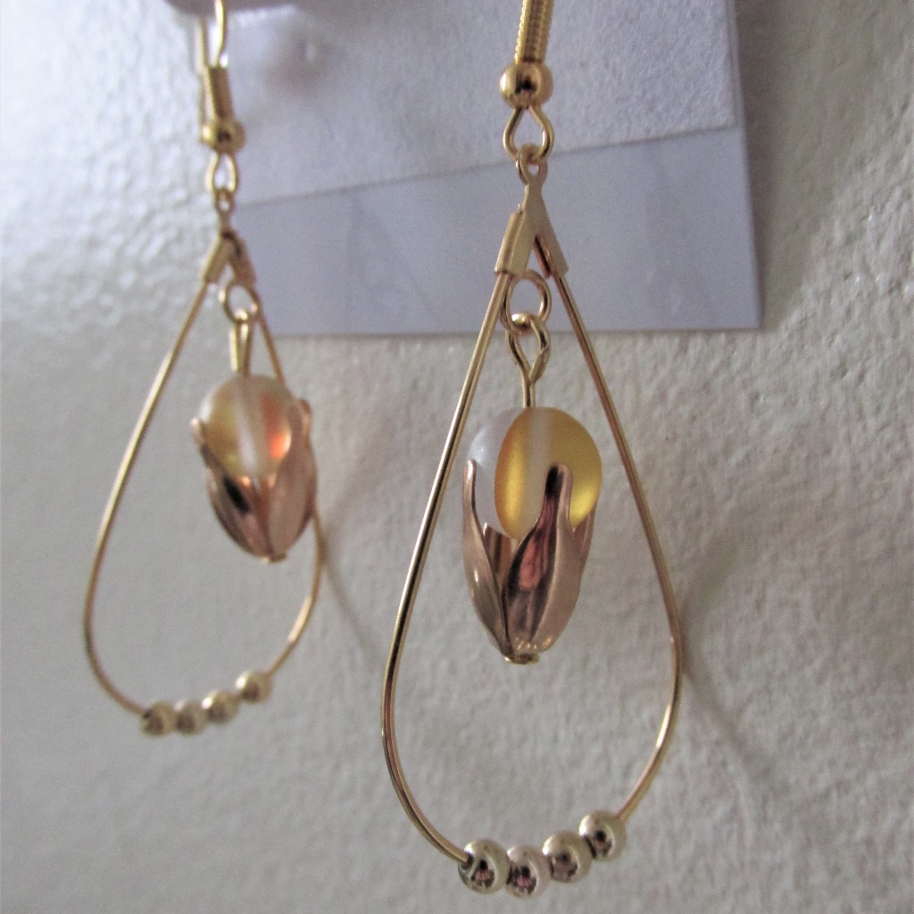 Gold Plated 'Essence Of Spring' Earrings